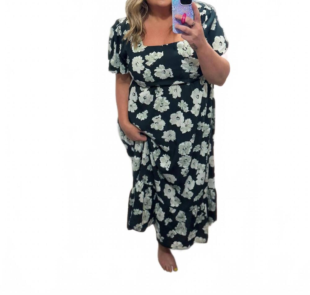 NEW MIKAROSE women's floral print dress in black